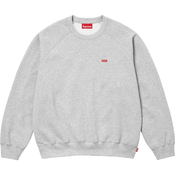 Supreme Small Box Raglan Crewneck - Heather Grey (front)