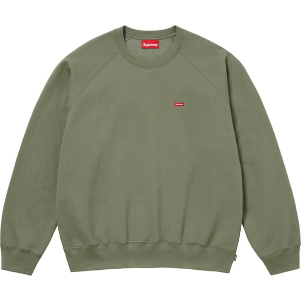 Supreme Small Box Raglan Crewneck - Light Olive (front)