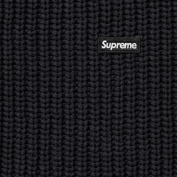 Supreme Small Box Ribbed Sweater - Black (front)