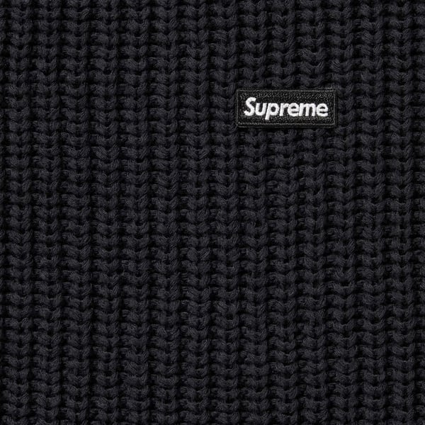 Supreme Small Box Ribbed Sweater - Black (front)