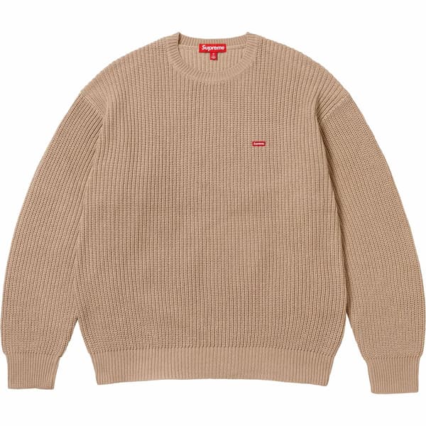 Supreme Small Box Ribbed Sweater - Tan (front)