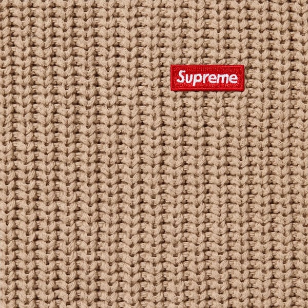 Supreme Small Box Ribbed Sweater - Tan (front)