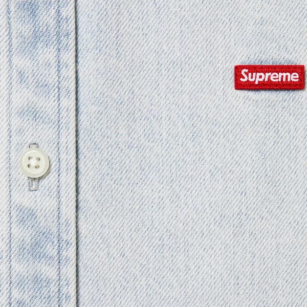 Supreme Small Box Shirt - Washed Denim (front)
