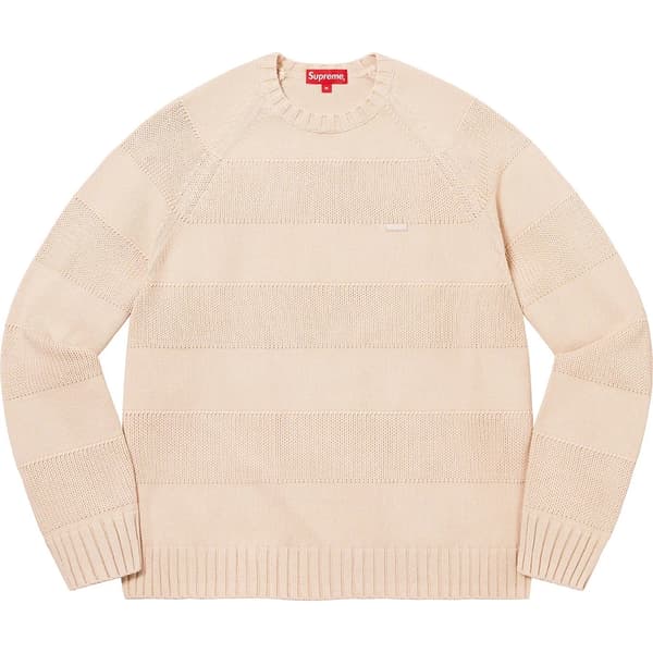 Supreme Small Box Stripe Sweater - Stone (front)