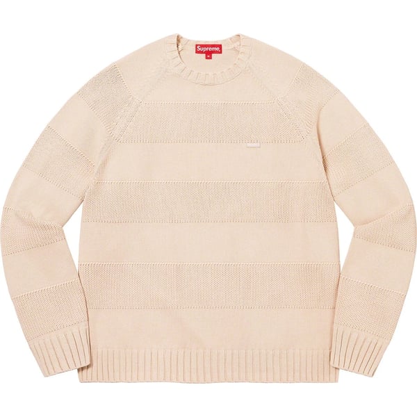 Supreme Small Box Stripe Sweater - Stone (front)