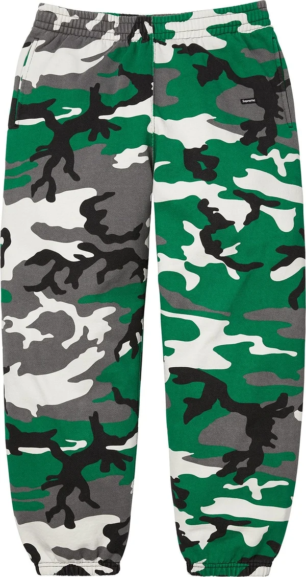 Supreme Small Box Sweatpant - Green Camo (front)