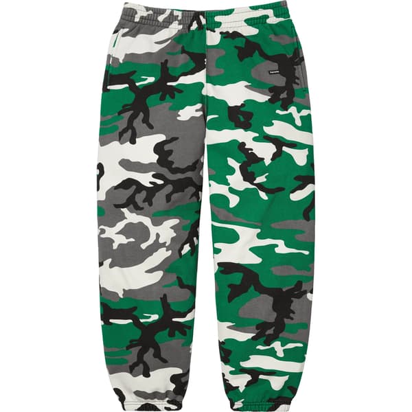 Supreme Small Box Sweatpant - Green Camo (front)