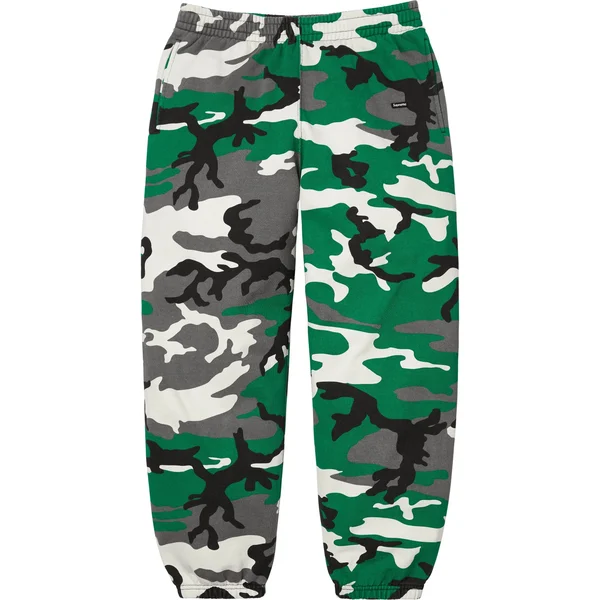 Supreme Small Box Sweatpant - Green Camo (front)