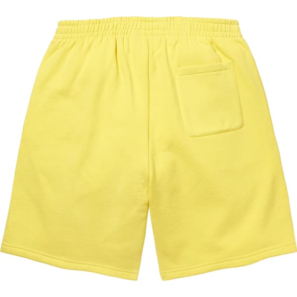 Supreme Small Box Sweatshort - Acid Yellow (front)