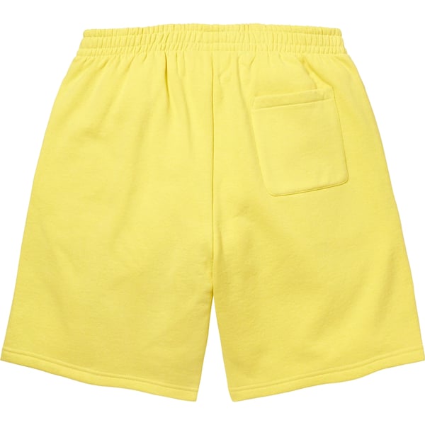 Supreme Small Box Sweatshort - Acid Yellow (front)