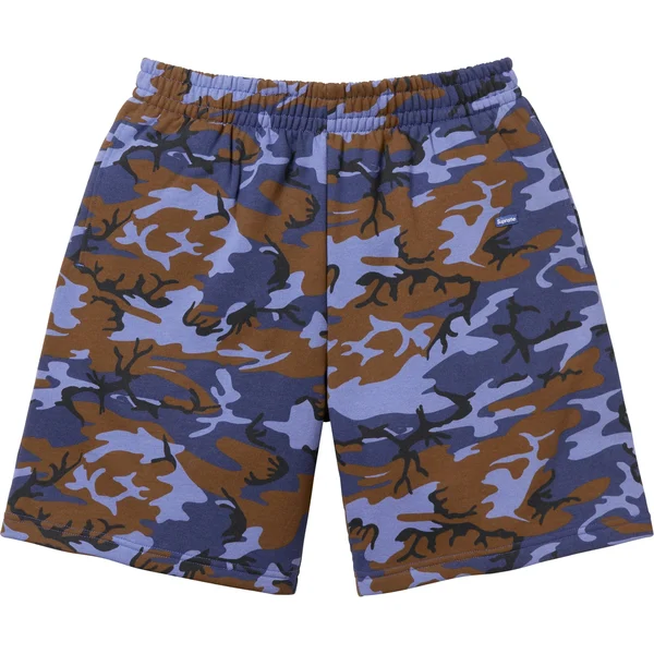 Supreme Small Box Sweatshort - Blue Camo (front)
