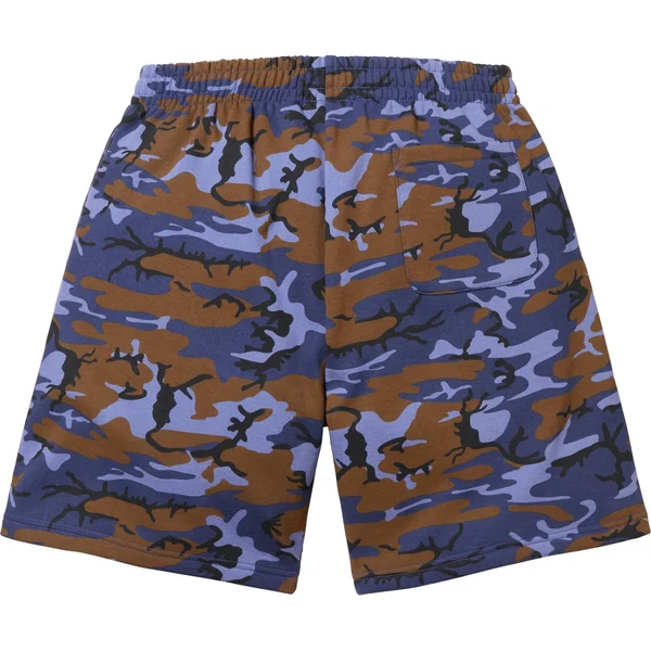 Supreme Small Box Sweatshort - Blue Camo (front)