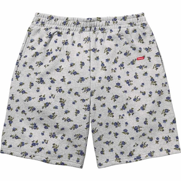 Supreme Small Box Sweatshort - Flowers (front)