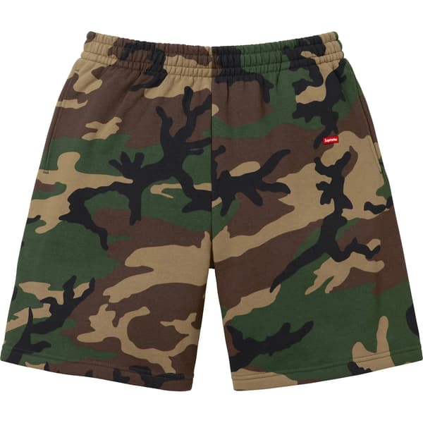 Supreme Small Box Sweatshort - Woodland Camo (front)