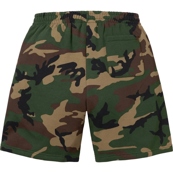 Supreme Small Box Sweatshort - Woodland Camo (front)