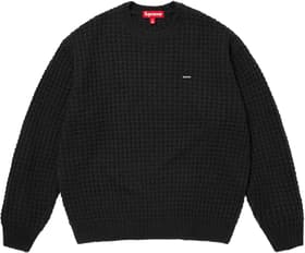 Supreme Small Box Waffle Sweater Black