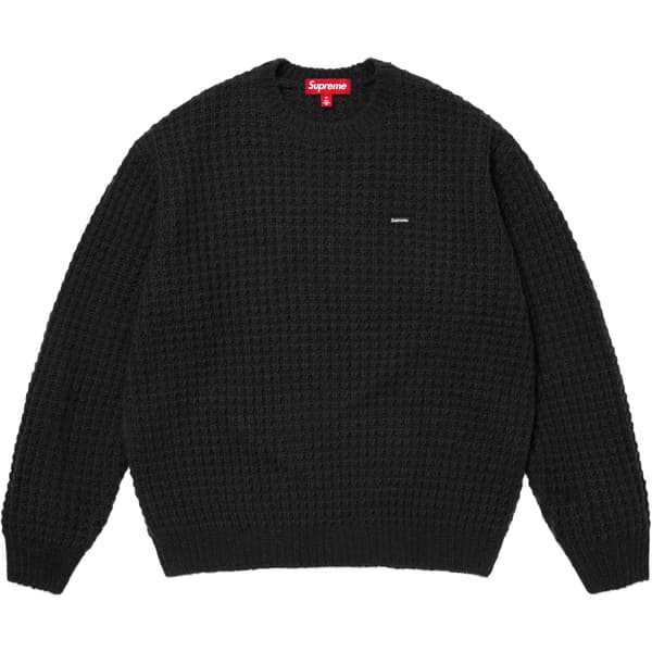 Supreme Small Box Waffle Sweater - Black (front)