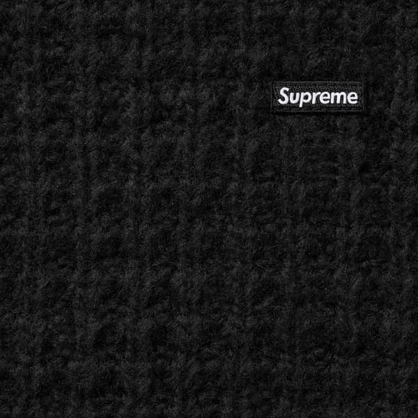 Supreme Small Box Waffle Sweater - Black (front)