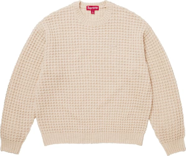 Supreme Small Box Waffle Sweater - Natural (front)