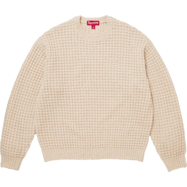 Supreme Small Box Waffle Sweater - Natural (front)