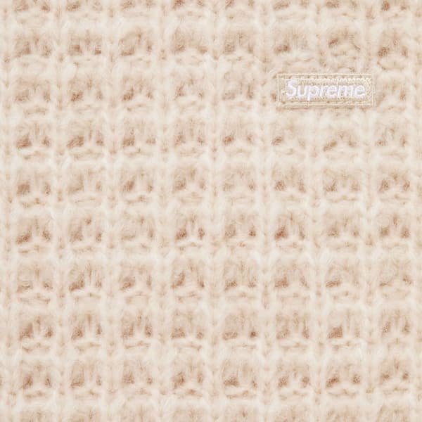 Supreme Small Box Waffle Sweater - Natural (front)