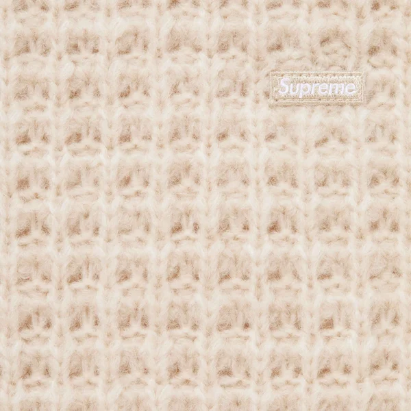 Supreme Small Box Waffle Sweater - Natural (front)