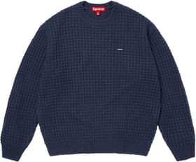 Supreme Small Box Waffle Sweater Navy