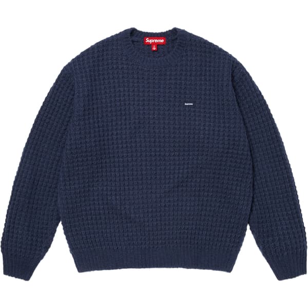 Supreme Small Box Waffle Sweater - Navy (front)