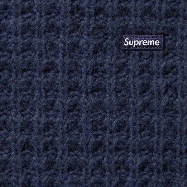 Supreme Small Box Waffle Sweater - Navy (front)