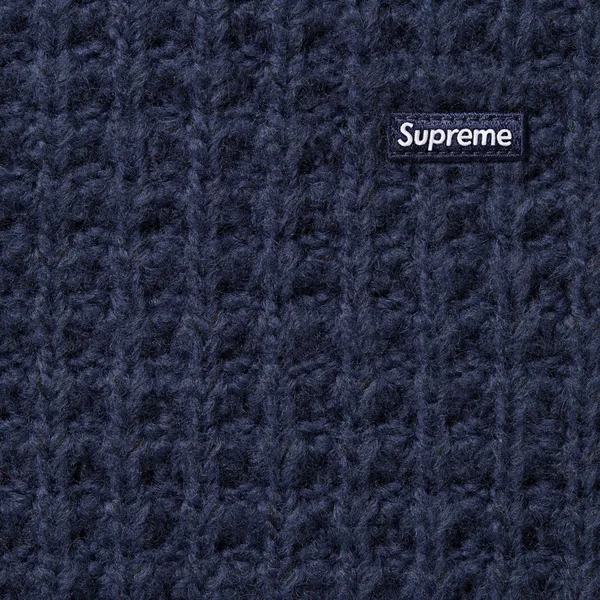 Supreme Small Box Waffle Sweater - Navy (front)