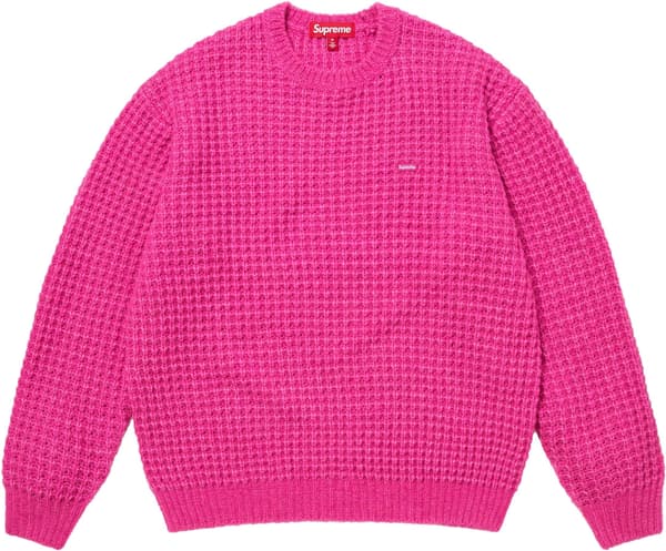 Supreme Small Box Waffle Sweater - Pink (front)