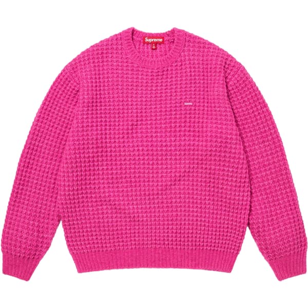 Supreme Small Box Waffle Sweater - Pink (front)