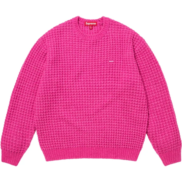 Supreme Small Box Waffle Sweater - Pink (front)