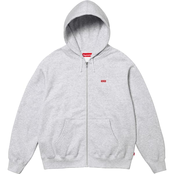 Supreme Small Box Zip Up Hooded Sweatshirt - Ash Grey (front)