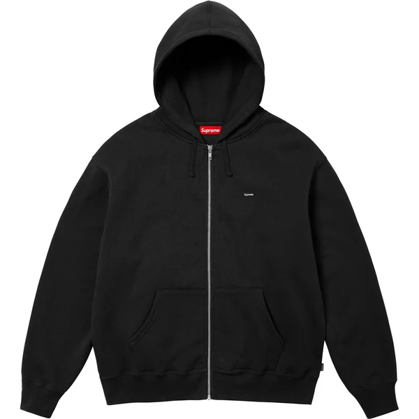 Supreme Small Box Zip Up Hooded Sweatshirt - Black (front)