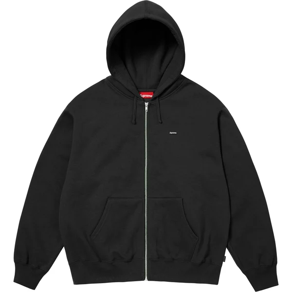 Supreme Small Box Zip Up Hooded Sweatshirt - Black (front)