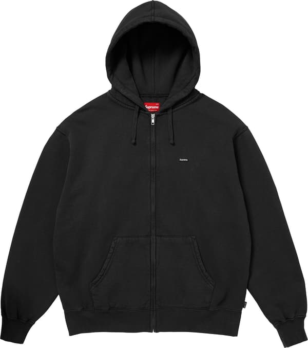 Supreme Small Box Zip Up Hooded Sweatshirt - Black (front)