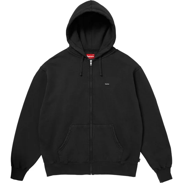 Supreme Small Box Zip Up Hooded Sweatshirt - Black (front)