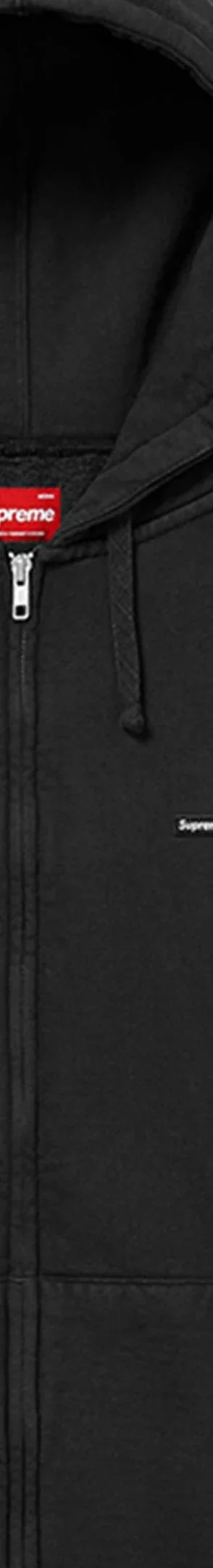 Supreme Small Box Zip Up Hooded Sweatshirt - Black (front)