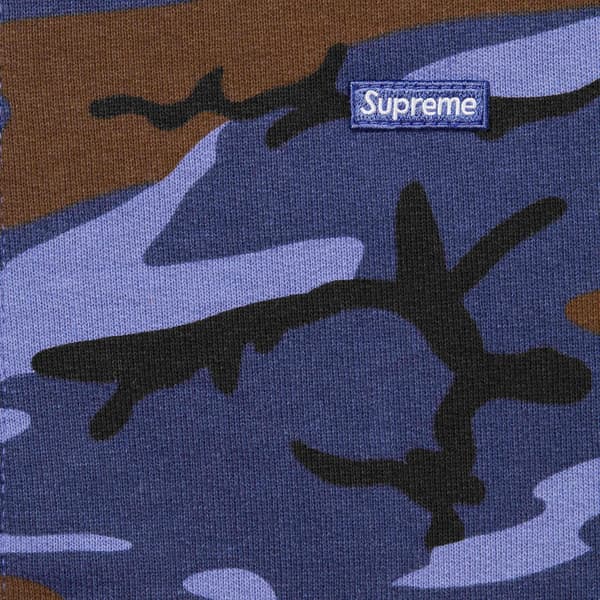 Supreme Small Box Zip Up Hooded Sweatshirt - Blue Camo (front)