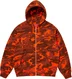 Supreme Small Box Zip Up Hooded Sweatshirt - Bright Orange Camo (front)