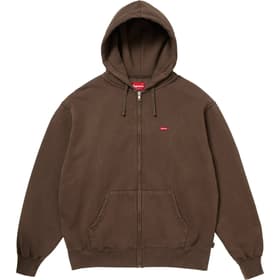 Supreme Small Box Zip Up Hooded Sweatshirt Dark Brown