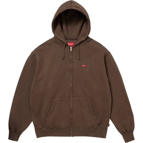 Supreme Small Box Zip Up Hooded Sweatshirt - Dark Brown (front)