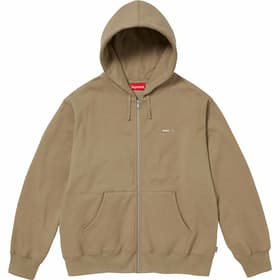 Supreme Small Box Zip Up Hooded Sweatshirt Dark Sand