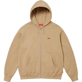 Supreme Small Box Zip Up Hooded Sweatshirt Dark Tan