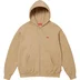 Supreme Small Box Zip Up Hooded Sweatshirt - Dark Tan (front)