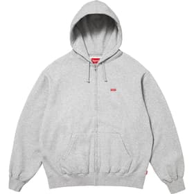 Supreme Small Box Zip Up Hooded Sweatshirt Heather Grey
