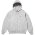 Supreme Small Box Zip Up Hooded Sweatshirt - Heather Grey (front)