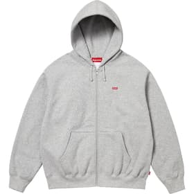 Supreme Small Box Zip Up Hooded Sweatshirt Heather Grey