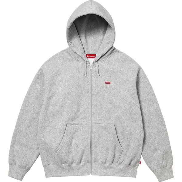 Supreme Small Box Zip Up Hooded Sweatshirt - Heather Grey (front)